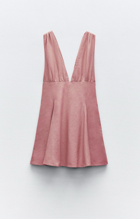 Vestido corto lino