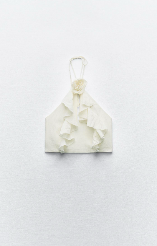 Top halter olanes y flor