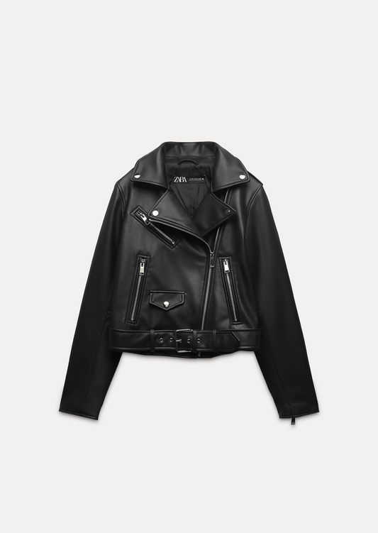 Chamarra Biker Efecto Piel