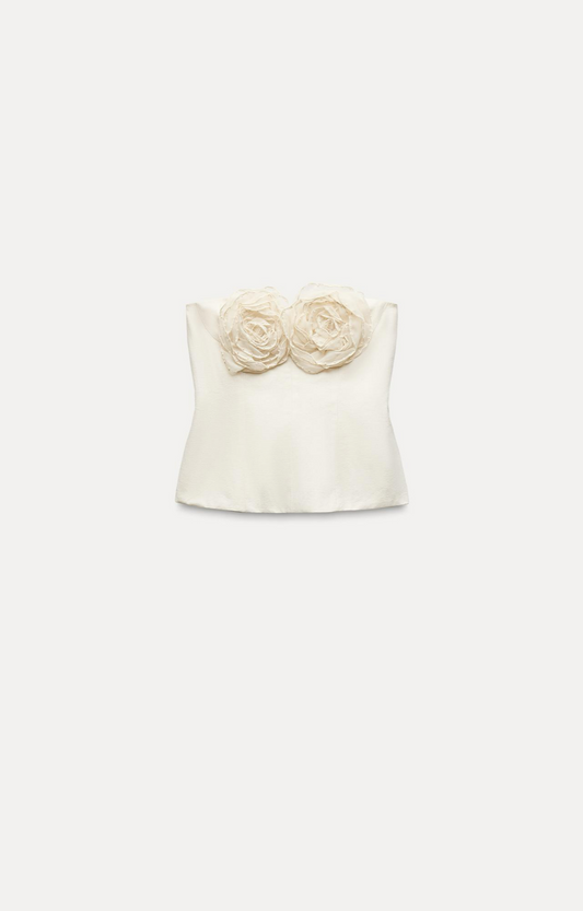 Top strapless flores