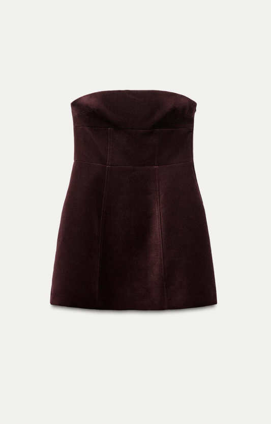 Vestido corto terciopelo