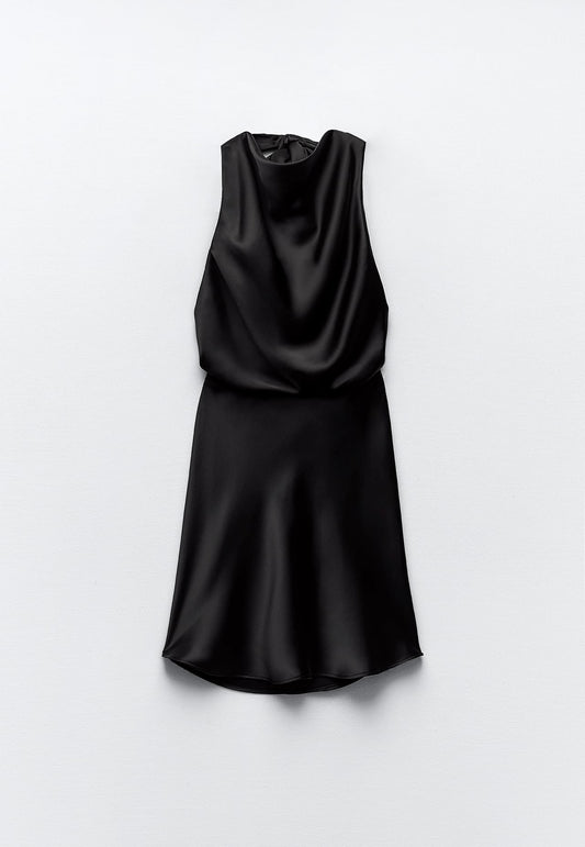 Vestido satinado halter