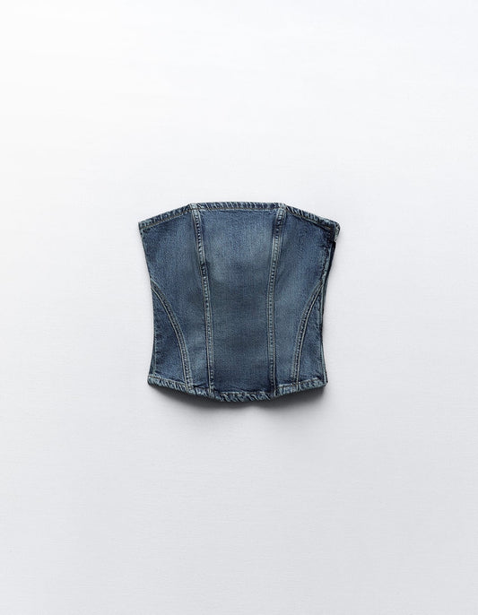 Top denim corset