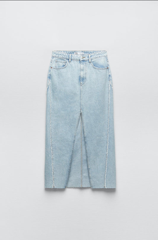 Falda denim larga