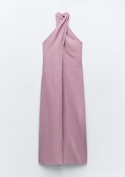Vestido halter lino